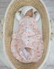 Rounded cotton sleeping bag for children S 0-6 months summer TOG 1.0 - ballerina bunnies on pink