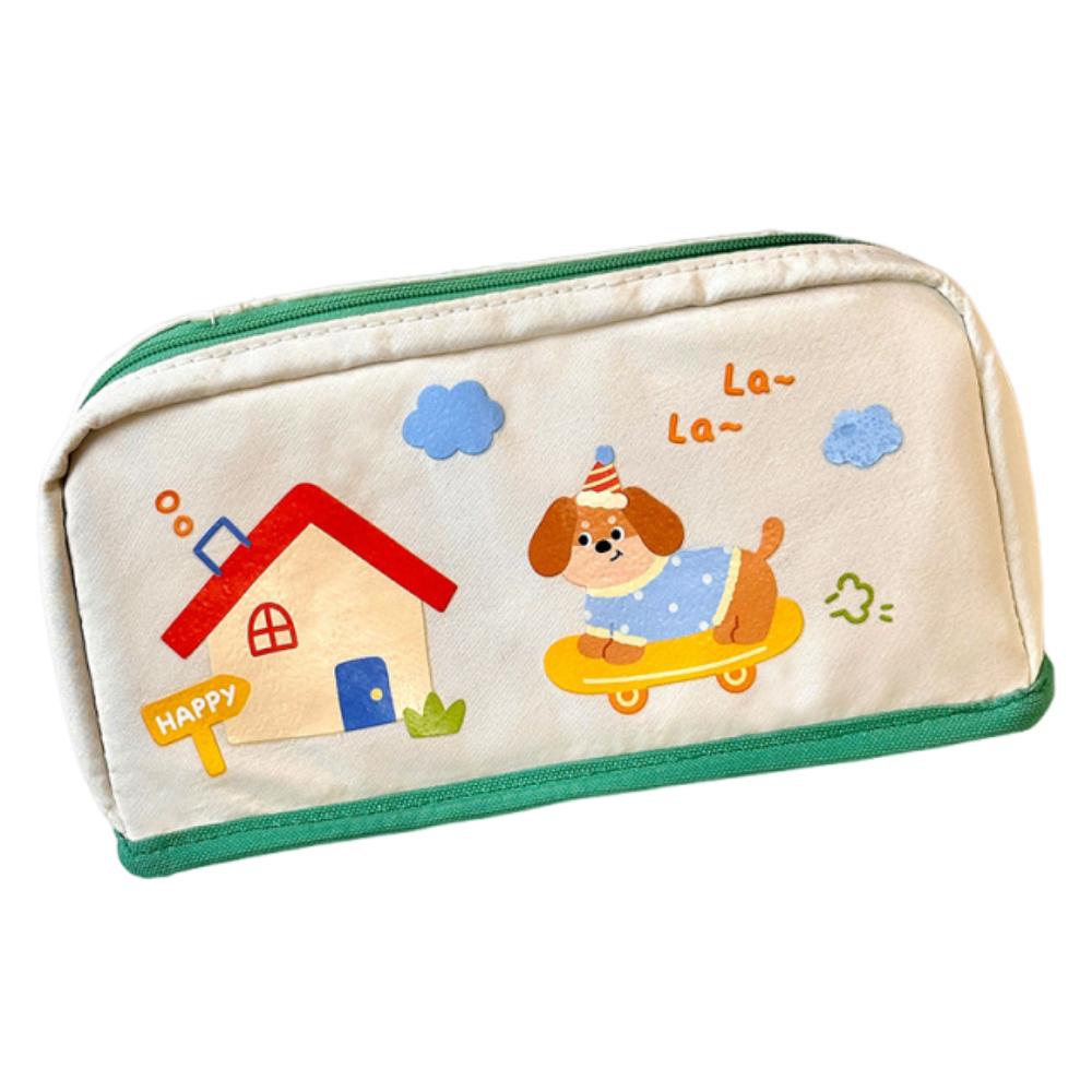 Can Stand Cartoon Pen Bag INS Multi-layer Stationery Bag Lovely Pencil Storage Bag Back To School