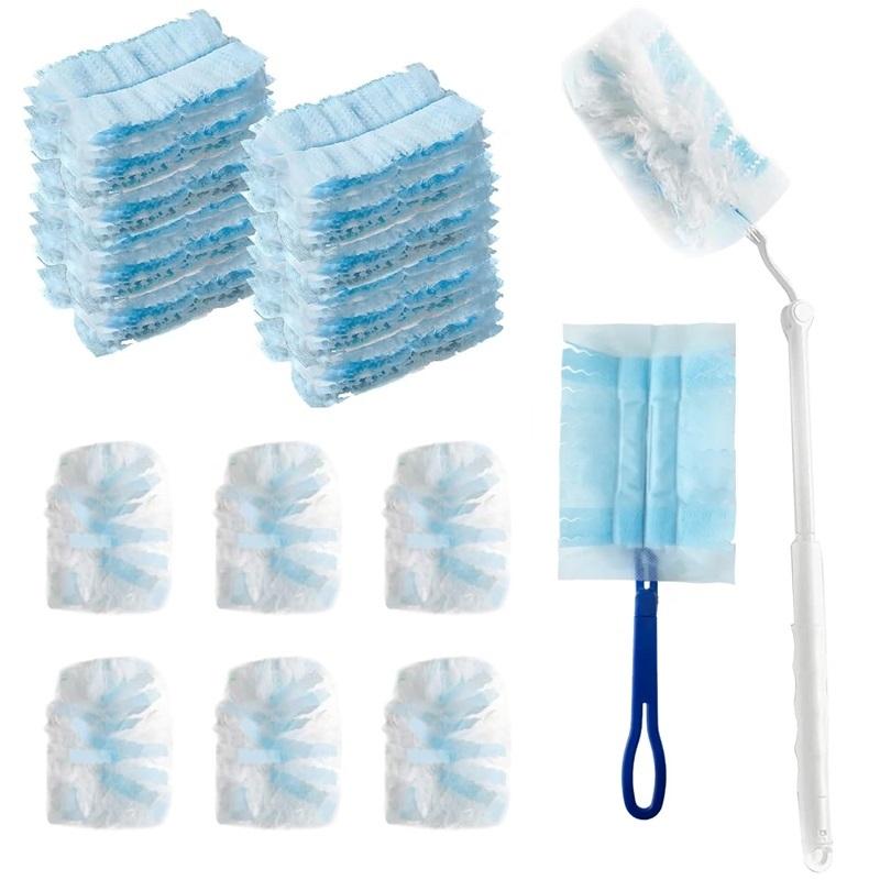 22pcs Disposable Dust Magnet Dusters Set, Fluffy Dusters with 1 Long Handle + 1 Short Handle+ 20 Duster Refills