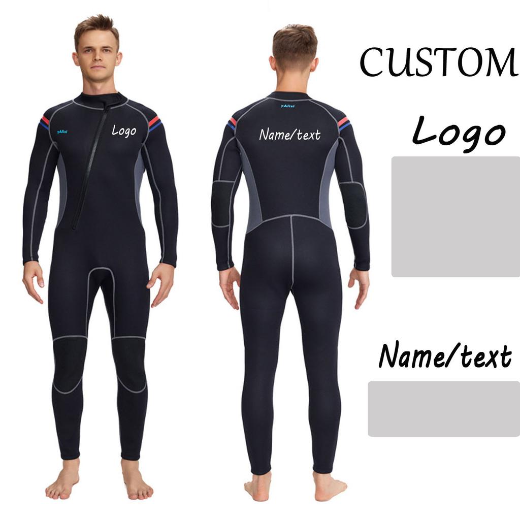 Индивидуальный цельный гидрокостюм 3 мм для пар, мужской и женский, с длинными рукавами, полный костюм для дайвинга, теплый костюм от солнца и медуз для серфинга и плавания