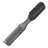 Double-Sided Comb Brush Black Small Beard Styling Brush Professional Shave Beard Brush Barber Vintage Oil Head Shape Carving Cleaning Brush