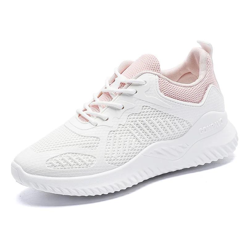 Женские кроссовки Wild Breathable и легкие кроссовки Single Net Women Fashion Trend Student Sneakers White Casual Shoes