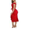 Women's Fashion Sexy Summer Off Shoulder  Short Sleeve Sequin Ruffle Irregular Dresses