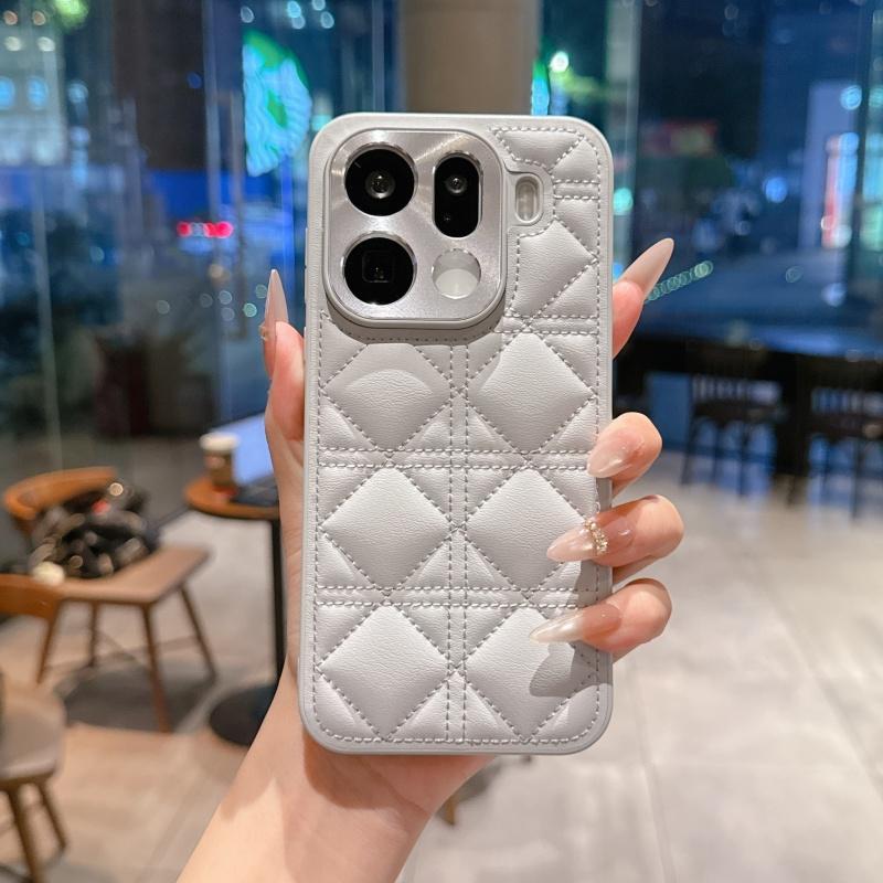 Кавайный Простой Клетчатый Узор Любовь Кожаный Чехол Для Oppo Find X8 X8s X9 Pro Plus Ultr Полная Защита Объектива Камеры Задняя Крышка Чехол