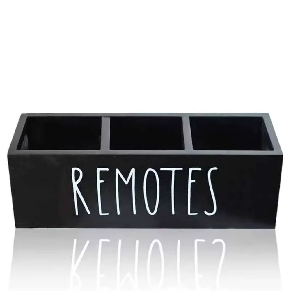 with Handle Remote Control Storage Rack Solid Wood Pencils Holder Tray Desktop Storage Box  Bedroom