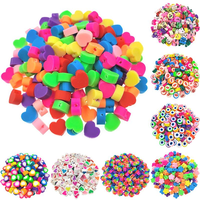 Бусины-разделители «сделай сам» для изготовления ювелирных изделий в форме сердца, кулон 10 мм, мягкий керамический браслет, ожерелье, бусины