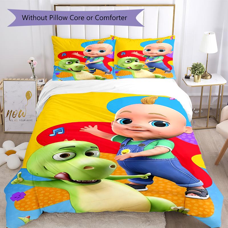 3pcs CoComelon Bedding Set Duvet Cover Closure Includes 1 Duvet Cover & 2 Pillowcases, Soft and Comfortable for All Seasons.