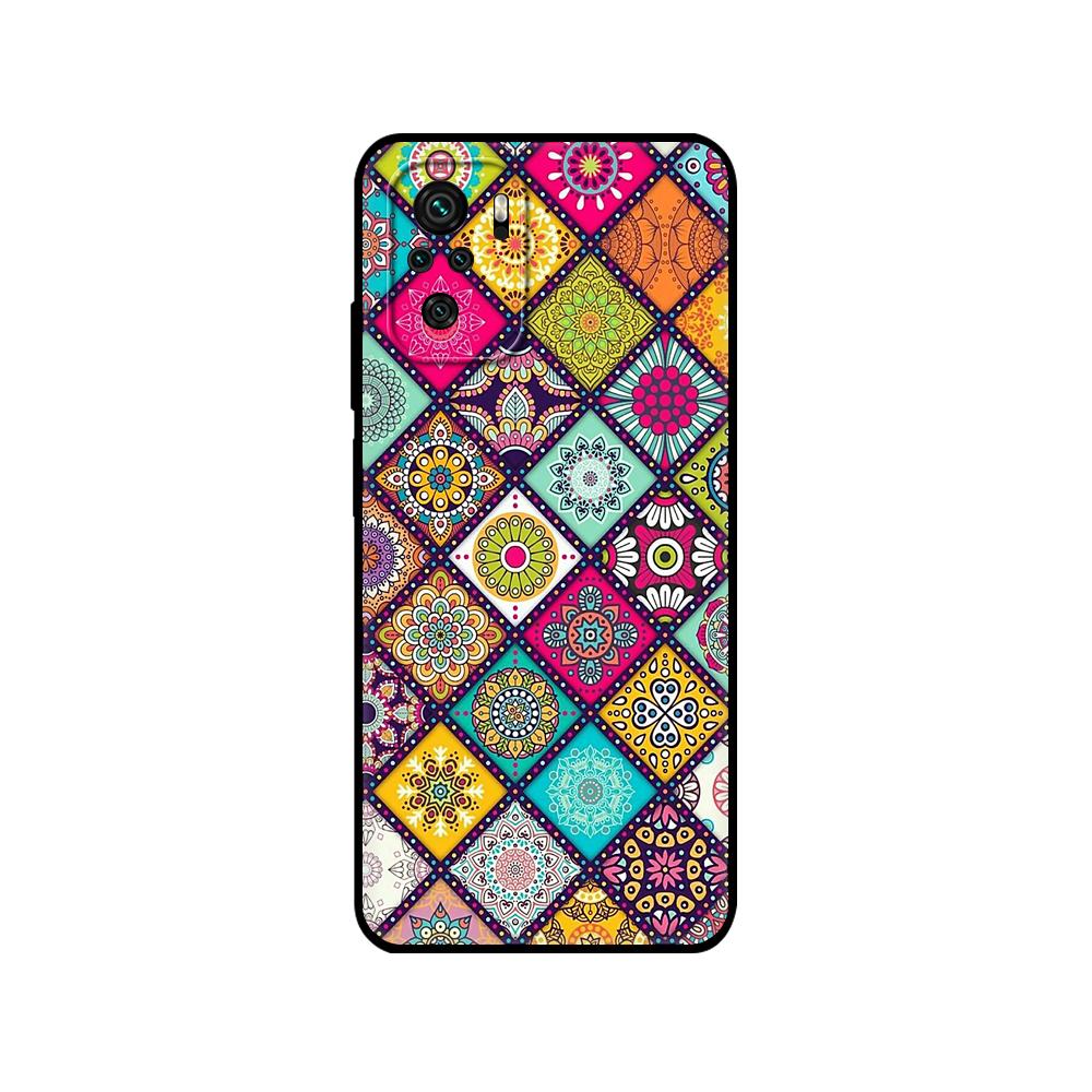 Черный чехол из ТПУ для Xiaomi Redmi 9T, чехол Redmi Note 9T Note 10 5G 4G Pro 10S, чехол с 3D-тиснением, винтажный ретро-решетчатый цветок
