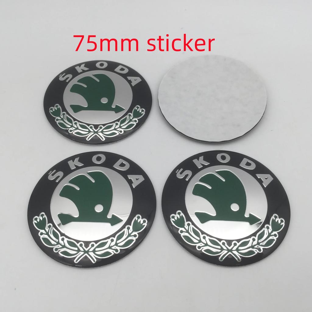 uwhxm4 4pcs 3D 56mm 60mm 65mm 70mm 75mm For Skoda Car emblem Wheel hub Center Cap Badge covers sticker Decals Styling accessories