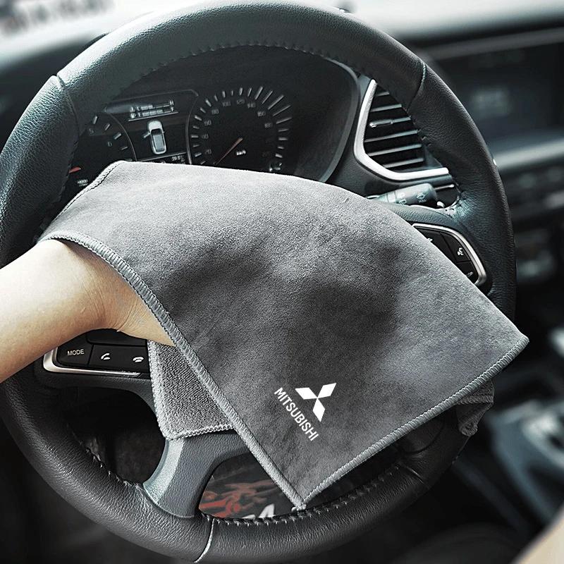 cxbkdv1 Car Wash Cleaning Drying Towels Cloth For Mitsubishi Lancer EX 10 Outlander 3 Asx L200 Auto Logo Microfiber Towel Accessories