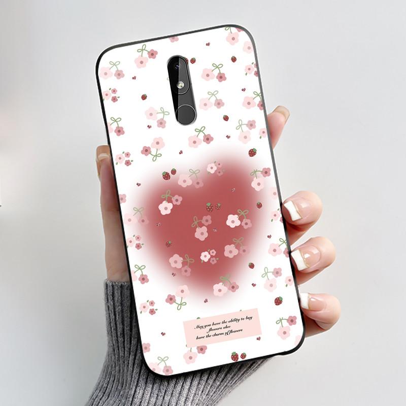 Printing Pattern Case For Nokia 3.2 / Nokia 3 / Nokia 3.1 Capa Coque Soft Silicone Black Shell Cover Cute Flower Cartoon Casing