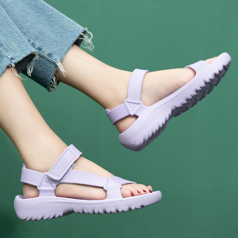 Женские сандалии, летние трендовые противоскользящие износостойкие легкие сандалии EVA на плоской подошве для женщин, пляжная обувь для женщин