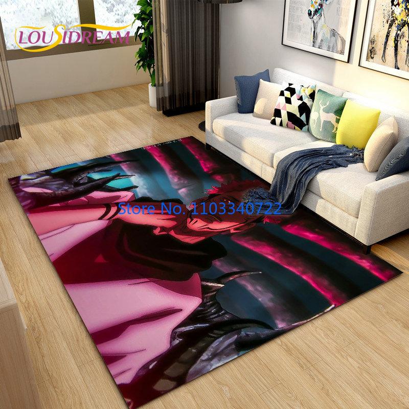 Коврик с рисунком аниме-джиу-джитсу кайсэн 120x160 см для декора гостиной, детской спальни, дивана, ванной комнаты, детского напольного коврика