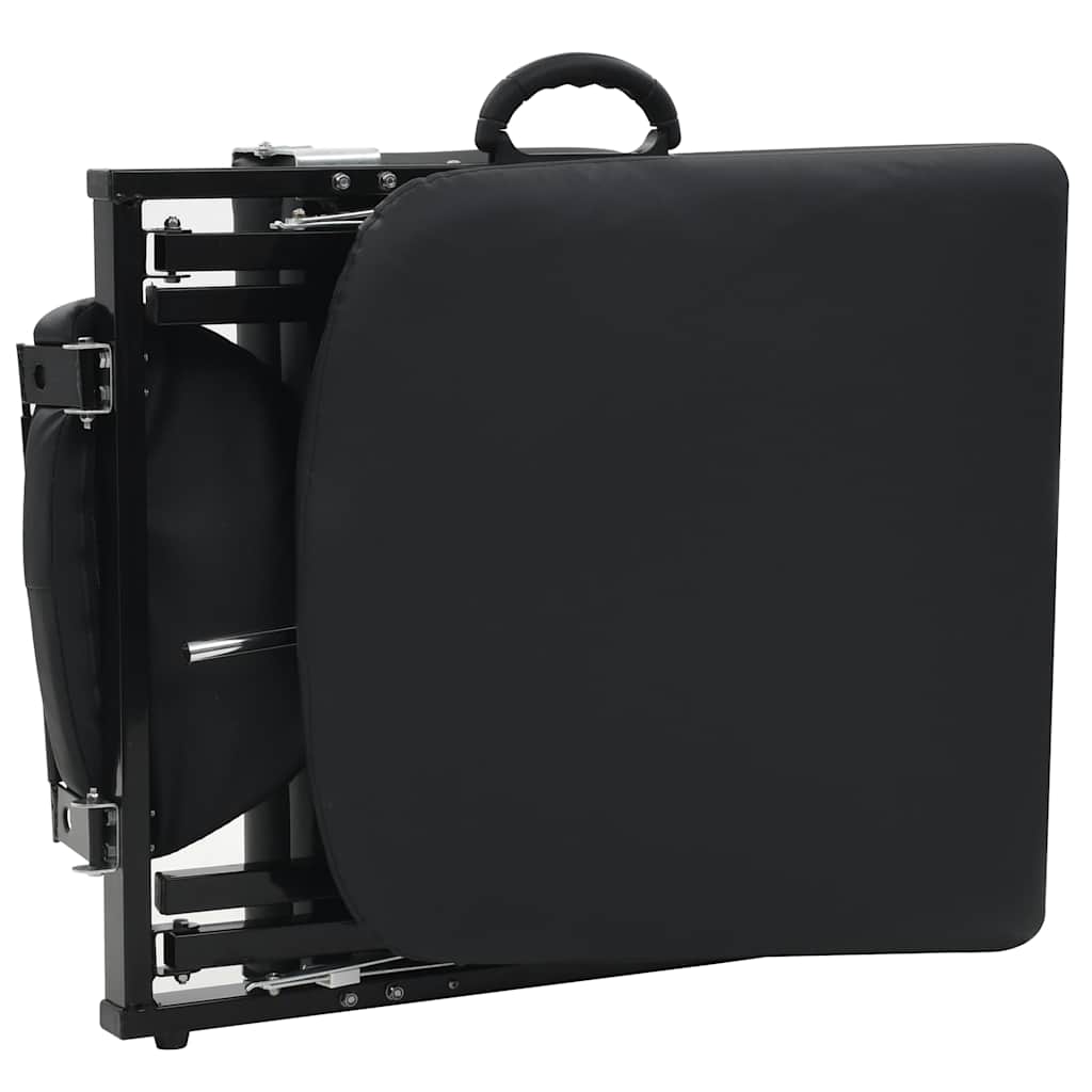 Facial Treatment Chair Portable Faux Leather 185 x 78 x 76 cm Black