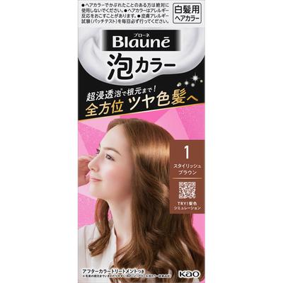 Blaune Bubble Color 1 Стильный коричневый 108 мл (Квази-лекарство) Пена для окрашивания седых волос Краситель для седых волос Для использования на протяжении всего процесса окрашивания (один раз