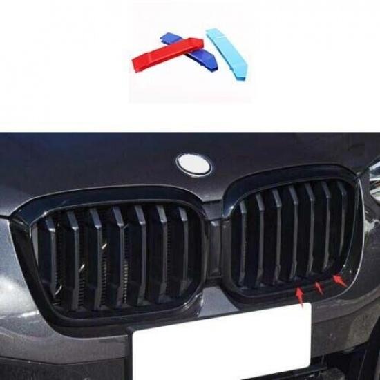 Cover Trim 3PCS Fit For BMW X3 G01 2022 Three M-Color Front Centre Grille Decor