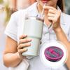 40oz Tumbler Flip Straw Lid Replacement Leak-Proof Splash Resistant Cover for Cup BPA-Free Reusable Glass Lid with Folding Straw