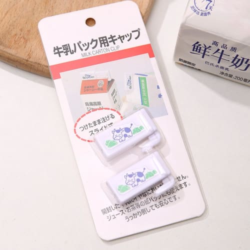 2 Milk Carton Sealing Clips, Snack Bag Sealing Clips, Food Storage Bag Sealing Clips, Milk Carton Sealing Clips, Adjustable within 180 degrees, Leak-P