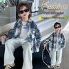 Korean Style Boys' Sporty Plaid Shirt - New Trendy Autumn Outerwear 2025