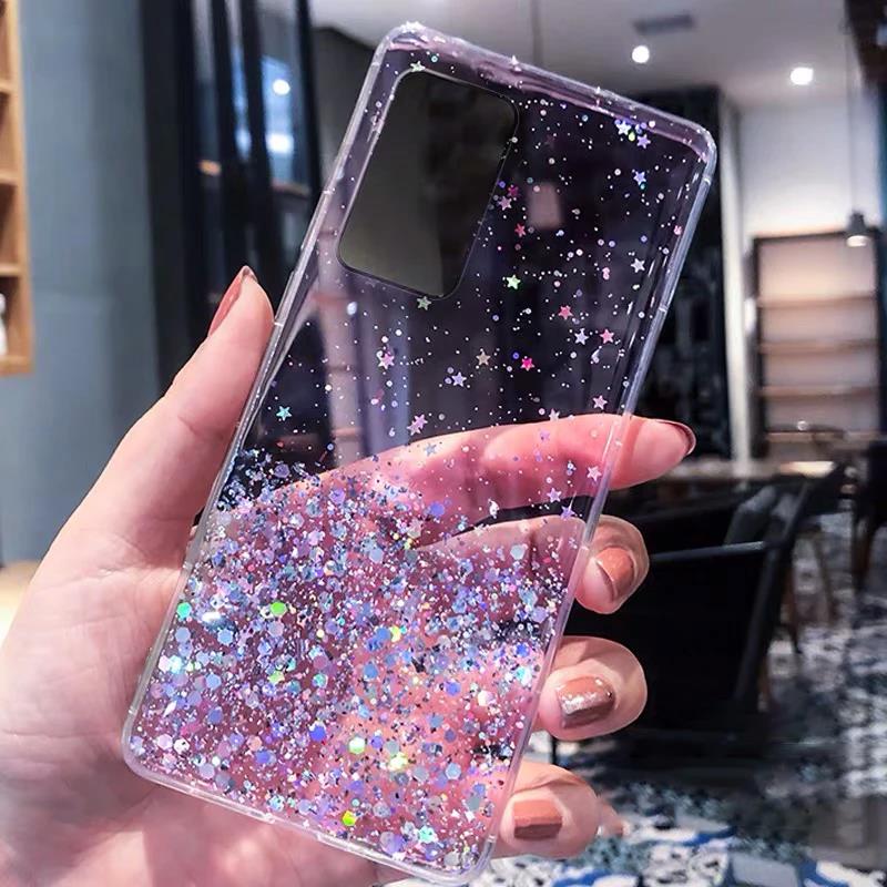 Роскошный блестящий чехол для Huawei P30 P40 P50 P20 Pro Lite Прозрачный мягкий чехол для Huawei P9 P10 Plus Противоударный чехол для задней крышки