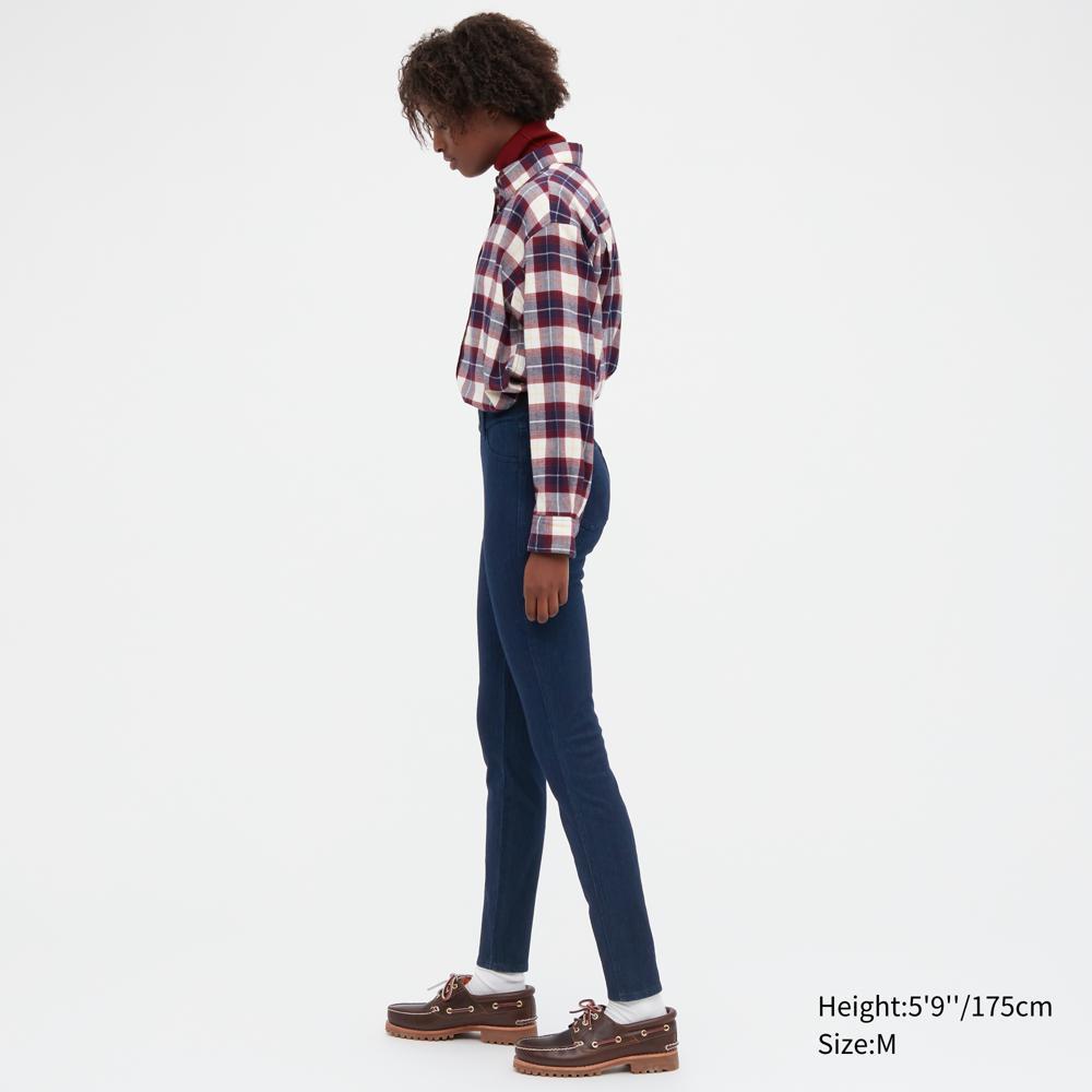 Uniqlo Джинсовые леггинсы Heattech Ultra Stretch с высокой посадкой, брюки, длина ног 76 см 