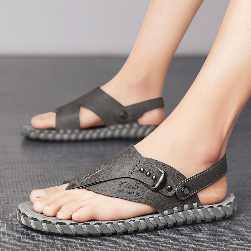 Мода Новые Летние Мужские Сандалии с Открытым Носком Модный Тренд Пляжная Обувь Шлепанцы Мужские Сандалии Мужские Сандалии Летние Сандалии