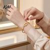 Minimalist Luxury Wrist Jewelry Sparkly Zircon Bangle Bracelet for Women, Shiny Geometric Rhinestone Sophisticated Banquet Adjustable Bracelet,