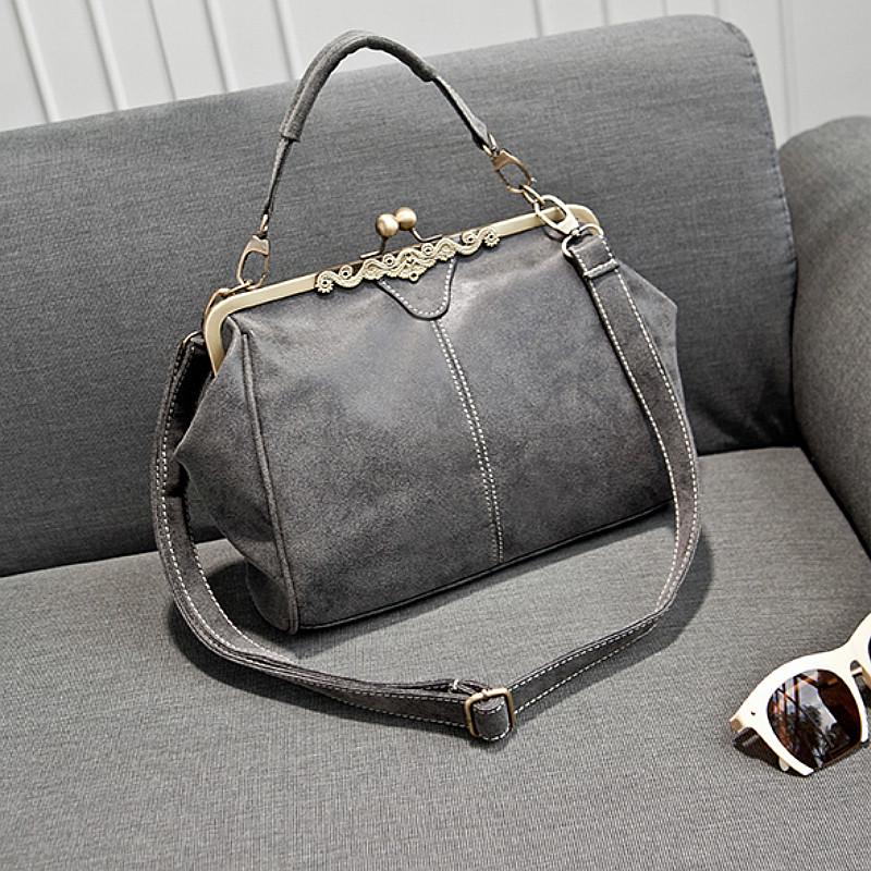 Женские сумки-мессенджеры в стиле ретро с однотонной магнитной пряжкой из нубука, повседневные сумки большой емкости