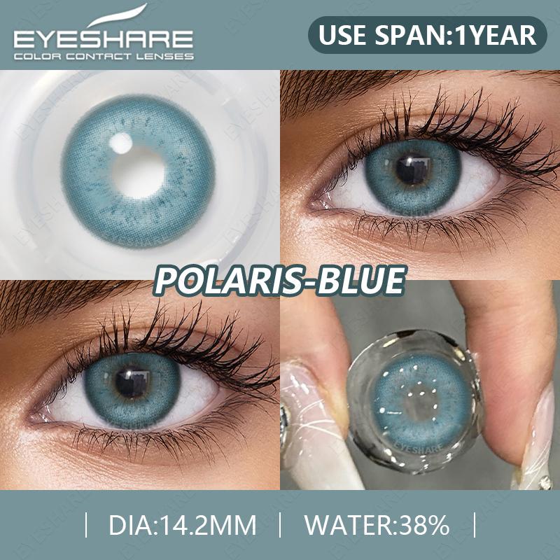 Eyeshare 2pcs Korean Color Contact Lenses for Eyes Blue Eye Contact Lens Brown Contacts Natural Gray Cosmetic Pupils for Eyes