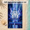 Beach TowelOlympique Marseille FC Custom Name Text Personalized Soft Towel for Beach Pool Indoor Home Decor Gift