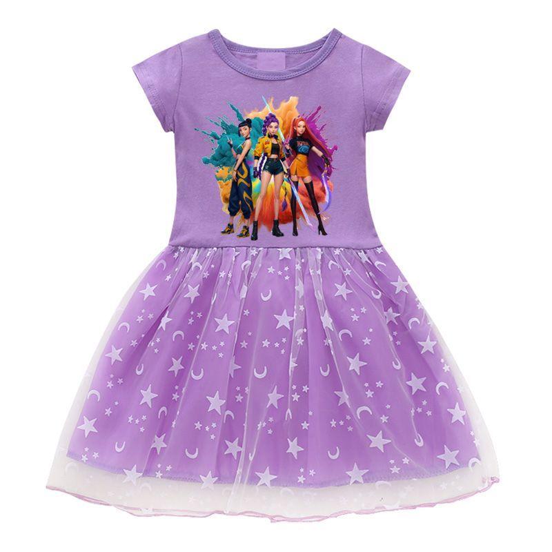 Детская мода K-pop Платье группы «Охота на ведьм» Летнее платье принцессы для девочки