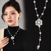 Factory Simple And Atmospheric Long Necklace With Jewelry Women'S Sweater Chain Versatile Autumn And Winter Rose Pearl Necklace