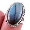 Natural Labradorite Gemstone 925 Solid Sterling Silver Jewelry Ring Size 6 H7e71