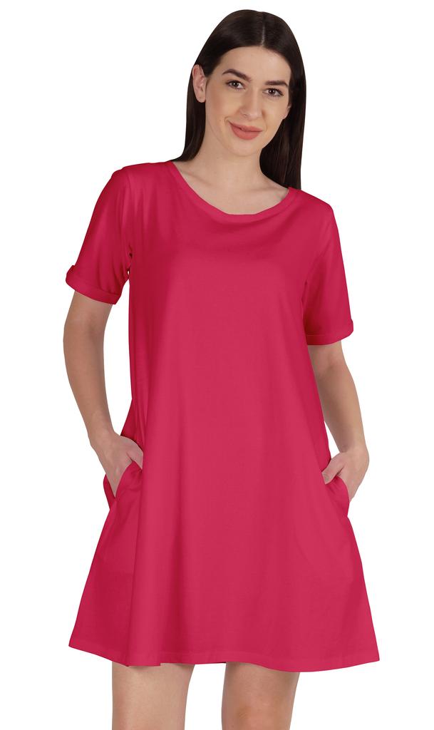 Inkmeso Платье-халат с карманами, летняя хлопковая туника, футболка, платье для женщин