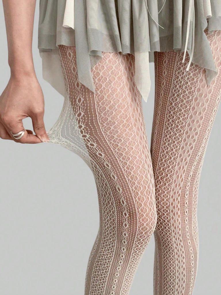 Сексуальные чулки в сеточку в стиле ретро Y2K с сетчатым узором - черные или белые