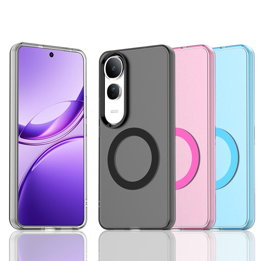 Magnetic Wireless Charging Case For Vivo V50 Lite 5G Cover Candy Colors Transparent Back Shell Fundas Coque