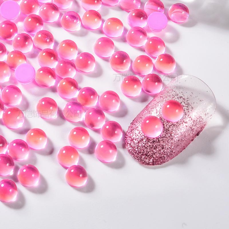 Кристалл Стеклянный Мокко Полукруглый Жемчужный Ногтевой Шарик Diy Nail Art Человек Рыбка Бусина Красота Мобильные Телефоны Аксессуары