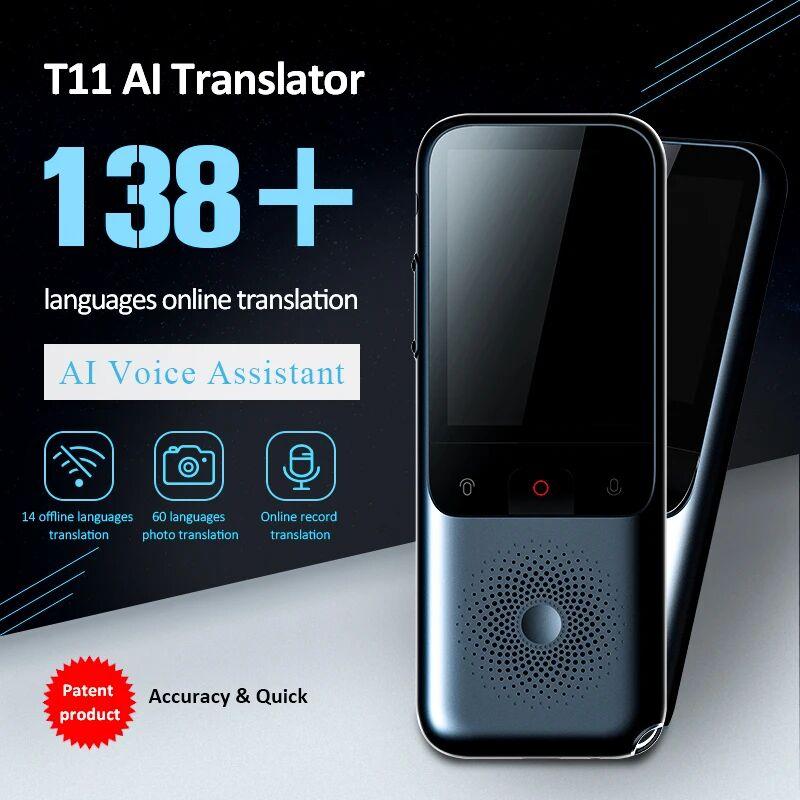 2024 Новый портативный аудиопереводчик T11 138 языков Умный переводчик офлайн в режиме реального времени Умный голосовой AI голосовой фотопереводчик