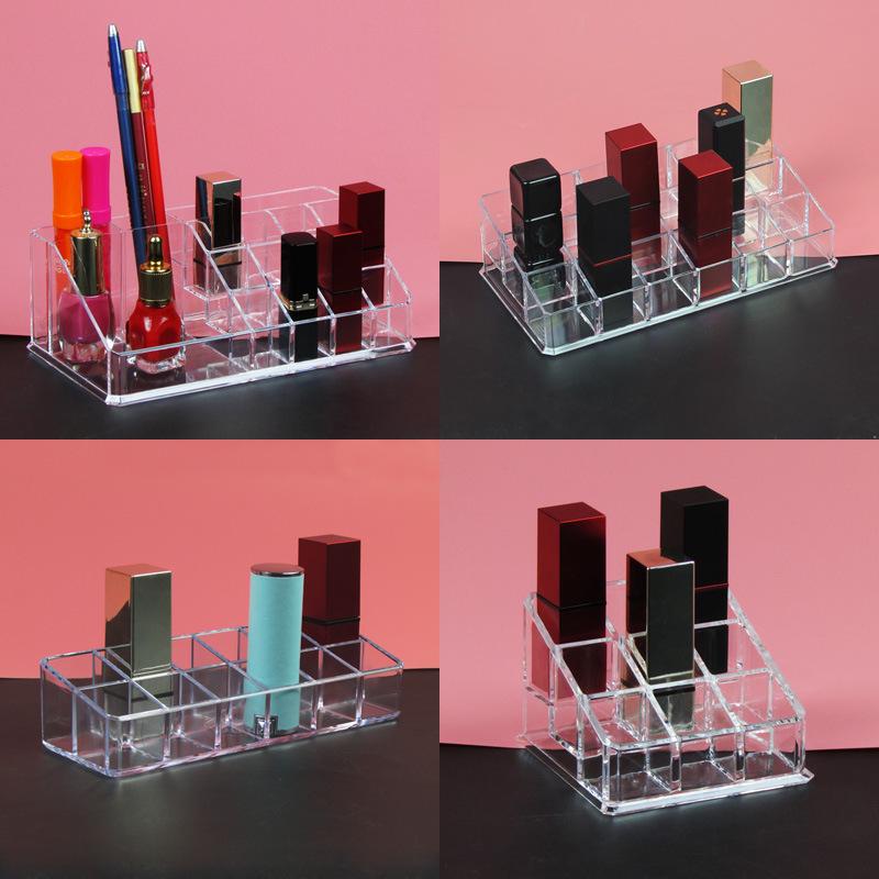 Прозрачный держатель-органайзер для помад с отделениями, дисплей для косметики