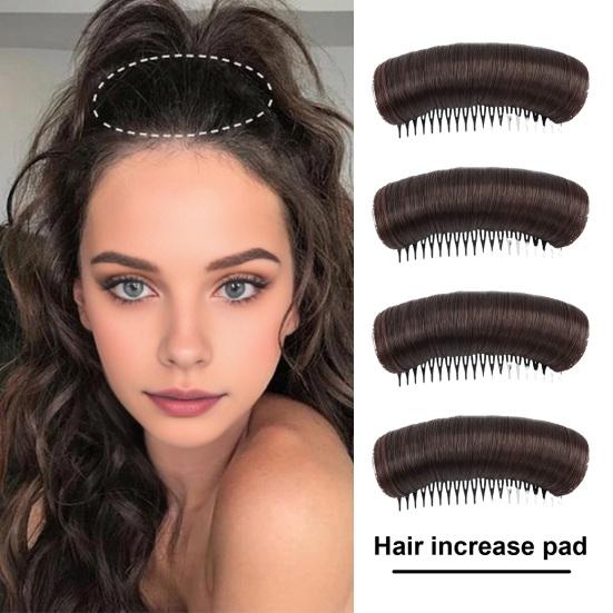 4 шт., пучок для волос, невидимая пушистая подушечка для волос, черный, коричневый, накладная заколка для волос, расческа для объема волос, инструмент для укладки, женские аксессуары для волос