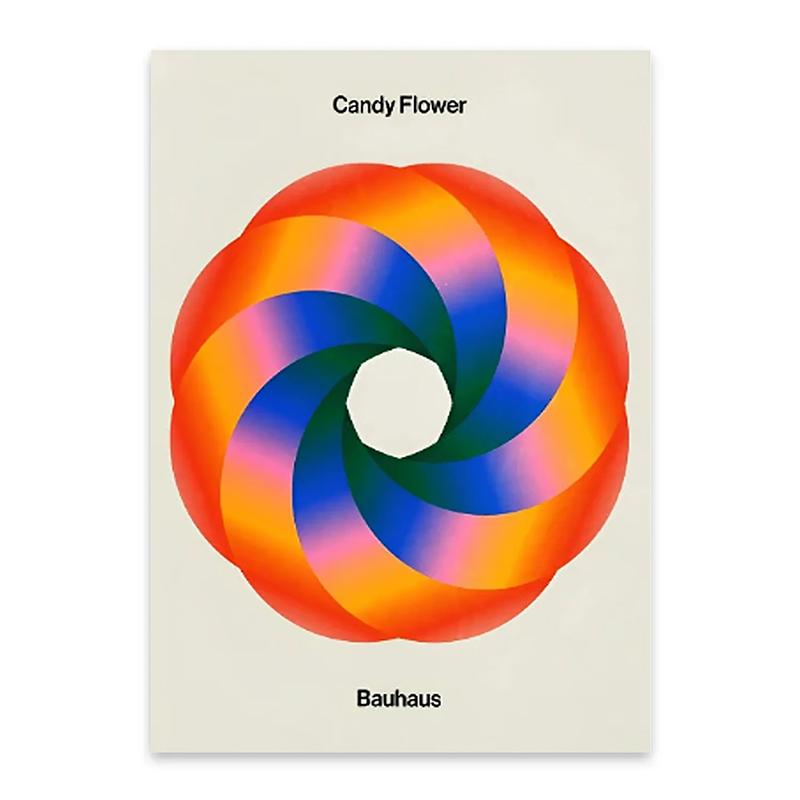 Abstract Bauhaus Orange Yellow Geometry Poster Prints Bauhaus Ausstellung Canvas Painting Wall Art Picture for Home Decoration