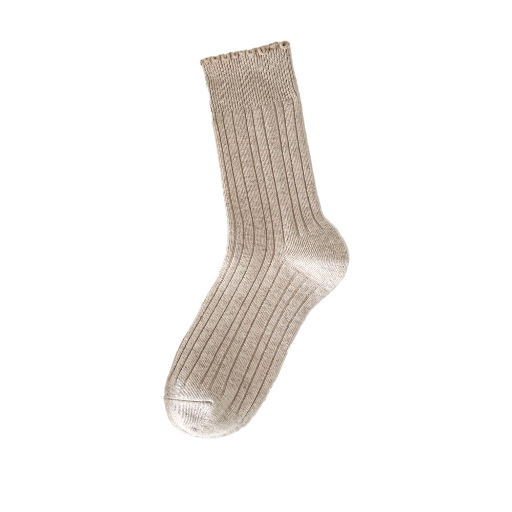 Кружевные носки для женщин на осень и зиму, теплые хлопковые носки до середины икры, махровые носки до колена, однотонные, универсальные