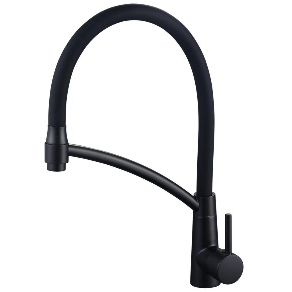 Вращающийся полностью медный выдвижной кухонный смеситель для горячей и холодной воды