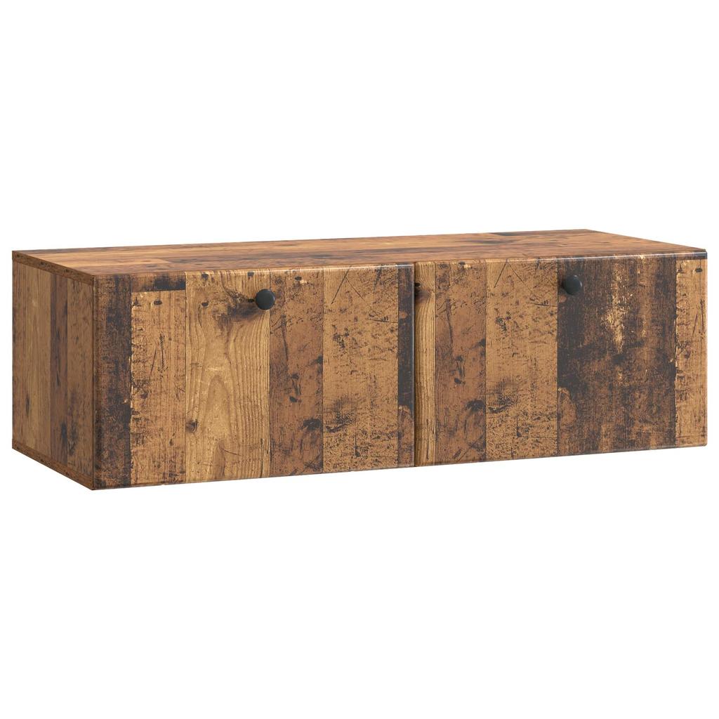 Wall Mounted TV Cabinet 98 x 41 x 30 cm Reclaimed Wood Effect Wood Based Material