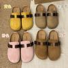 Baotou Buckle Flat Slippers Women's 2025 New Retro Fashion Temperament Casual Single Shoes Comfortable Half Slippers Women