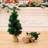 Green Linen Mini Christmas Tree Plastic Christmas Pine Tree Artificial Christmas Tree  Party Gifts