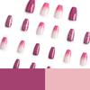 24 шт. Носить фиолетовые ногти Розовый постепенное изменение фиолетовый блеск короткие ногти