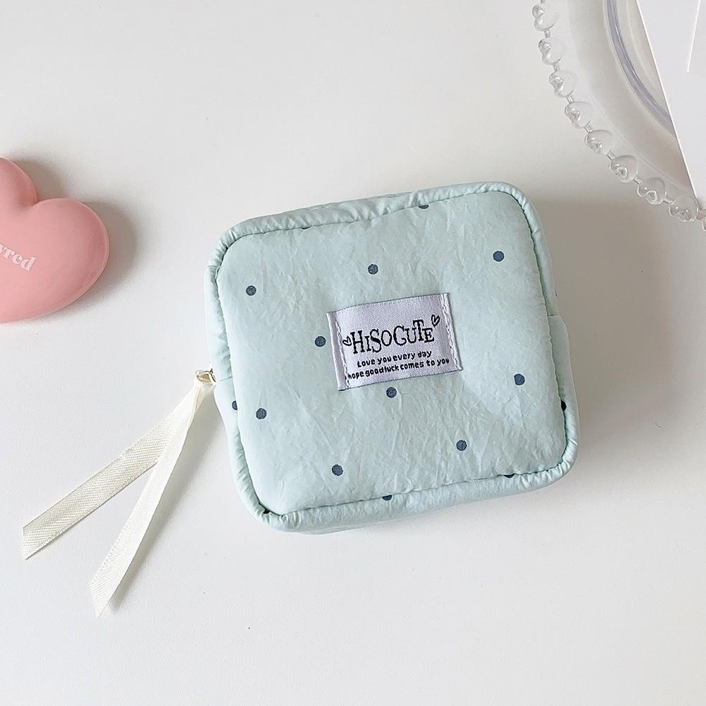 Polka Dot Sanitary Napkin Storage Bag Large Capacity Lipstick Key Portable Cosmetic Bag  Student
