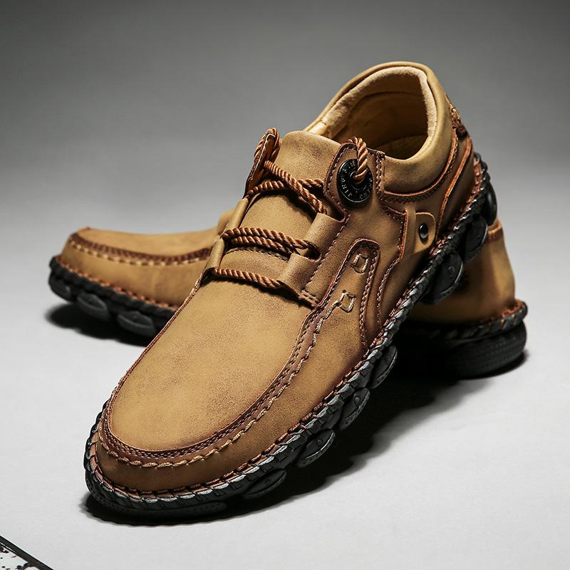 Повседневная кожаная обувь ручной работы, мужские лоферы, удобная мужская обувь из мягкой кожи, мокасины, мужская обувь на плоской подошве