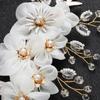 Fashion White Flower Pearl Crystal Bridesmaid Tiara Hair Combs Bridal Clips Flower Hair Pin